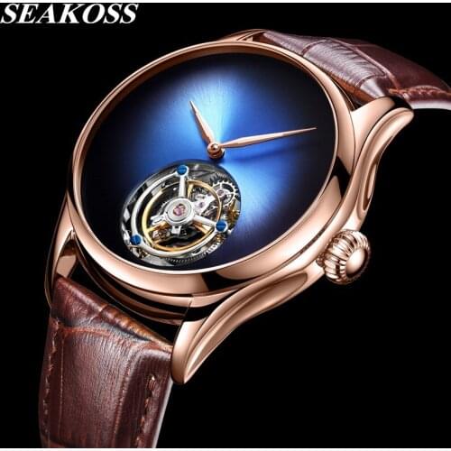 Mens Tourbillon Watch Top Brand Luxury Sapphire Crystal Dial Original Tourbillon Hollow Movement Mechanical Watch Mens 2019