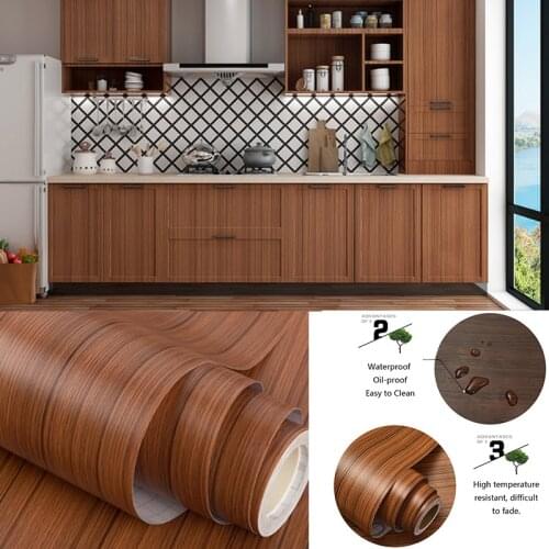 Wood Grain Wallpapers Self Adhesive Waterproof Furniture Contact Paper Kitchen Living Room Bedroom Door Desk Renovation Stickers