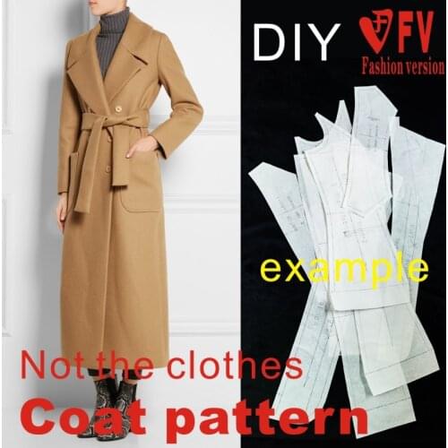 Design pattern womens long large lapel coat coat garment sewing drawing BFY-99