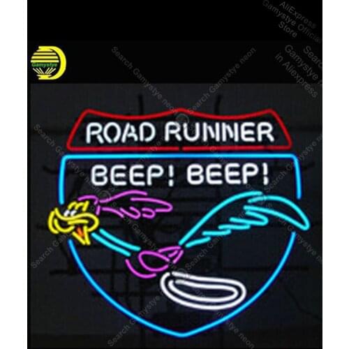 Road Runner Real Glass Beep Neon Sign Handcraft Publicidad anuncio luminoso Light Neon Light Signs for Store Restaurant Bar Neon