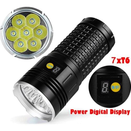 Portable Flashlights Xml T6 X 7 Led Hunting Flashlight 4x18650 Battery Torches Strong Light Hunting Fishing Camping Waterproof