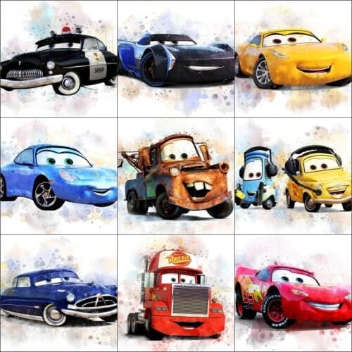 Watercolor Disney Pixar Cars Canvas Painting For Kids Bedroom Cartoon Wall Art Posters and Prints Home Living Room Decor Cuadros