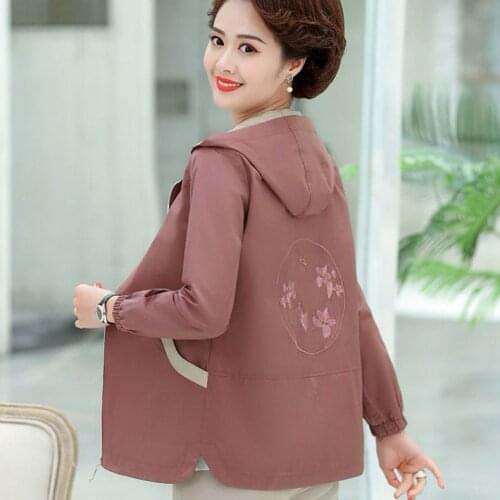 2021 Spring Autumn Middle Aged Women 5XL Large Size Coat New Female Hooded Casual Loose Jacket Ladies Fashion Outerwear C633