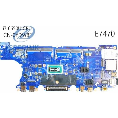 FOR Dell Latitude Laptop Motherboard E7470 Motherboard CN-0VNKRJ VNKRJ 0VNKRJ AAZ60 LA-C461P DDR4 W / i7-6600U CPU 100 Test ok