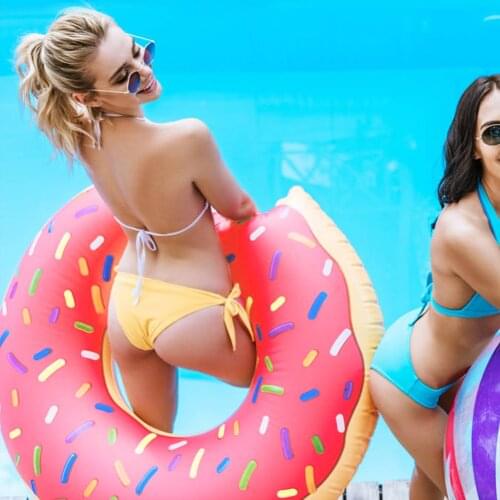Summer Outdoor Activities Inflatable Donut Swimming Ring Pool Buoy Mattress Thickened PVC Summer Seat Ring Toy