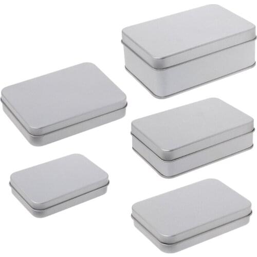 Small Metal Tin Silver Storage Box Case Organizer For Money Coin Candy Key