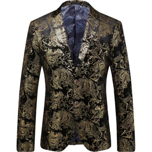 2021 Fashion New Mens Casual Boutique Business Slim Fit Formal Wear Banquet Bronzing Dress Suit Blazers Jacket Coat
