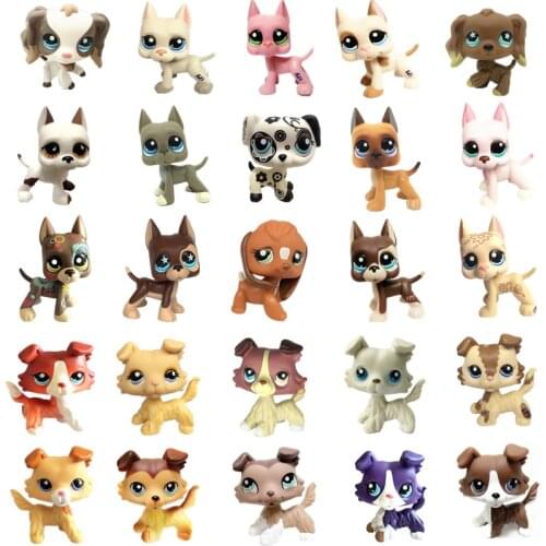 New Rare Lps Pet Shop Toy Free Shipping Original White Black Yellow Shorthair Great Dane Cocker Spaniel 41 Children Best Gift