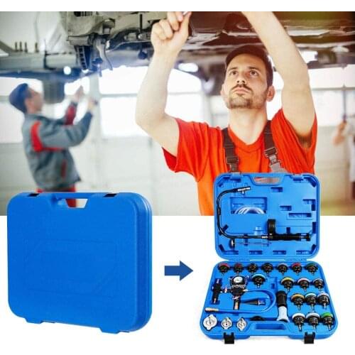 NEW 28Pcs Universal Radiator Pressure Tester Vacuum Type Cooling System Test Detector Set Testeur Refroidissement Pressure meter