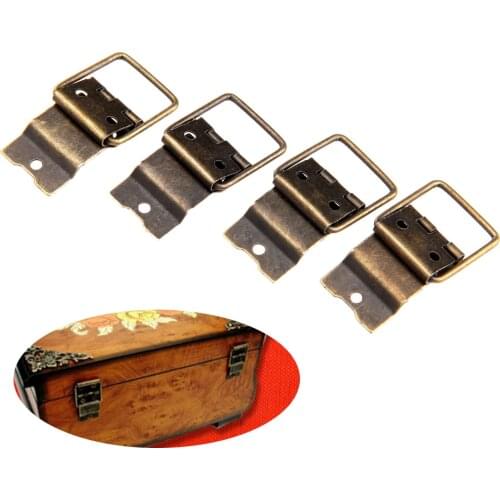 20pcs Iron Hinges Antique Bronze 38*21mm Ring Even Hinge Door Retro Jewelry Box Cabinet Furniture Hardware accessories Screws