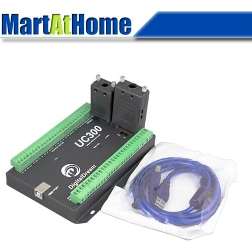 CNC 3/4/5/6 Axis USB Mach3 Motion Control Card UC300 Breakout Board 24VDC 300 KHz Support MPG & Stepper/Servo Driver @SD #SP065