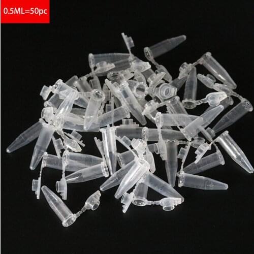 50 Pieces Transparent Plastic Test Tube Centrifuge Management Unit Container Lid for Laboratory Samples School Stationery 0.5 Ml