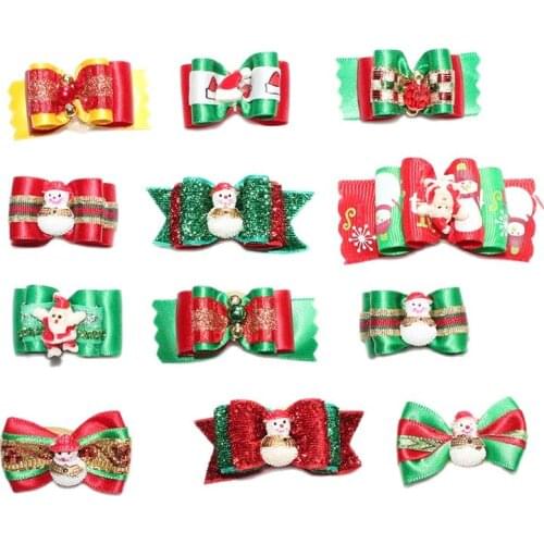Xmas Small Dogs Bows Hair Grooming For Pets Supplies Clips Cats Accessoires