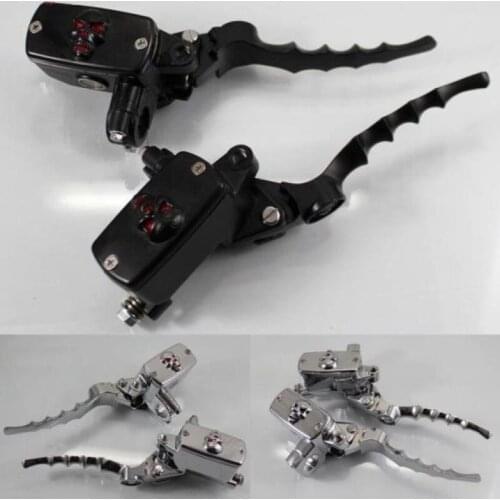 1" 25mm Handlebar Skull Reservoir HYDRAULIC Master Cylinder Brake Clutch Levers for Honda Yamaha Suzuki Kawasaki Harley