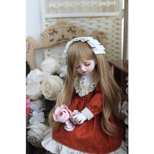 BJD Doll dress for 1-3 1-4 1-6 size fashionable dress red headband doll accessories