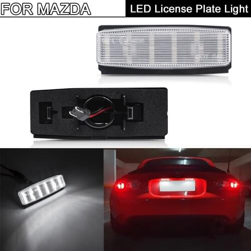 LED License Plate Lights For Mazda MX-5 Miata 2006-2015 for Fiat 124 Spider Abarth 2017-up white LED Car Rear license plate