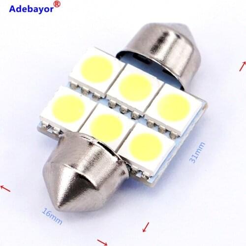 30X31mm 36mm 39mm 41mm 5050 SMD 6 LED Festoon Dome Car Light auto door Lamp instrument Bulb pathway lighting White 12V work lamp