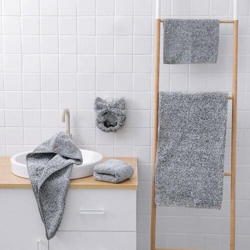 Bamboo charcoal super absorbent soft wiping headband turban dry hair cap women thickening quick-drying non-shedding bath towel
