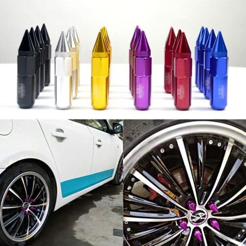 Universal Aluminum 20pcs/set M12x1.5 / M12x1.25 Car Styling Tunning Extended Tuner Wheels Rims Lug Nuts Racing JDM Style LGLM001
