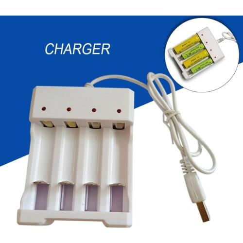 USB Output Battery Charger 4 Slots Universal for AA/AAA Batteries Quick Charging Tools PUO88
