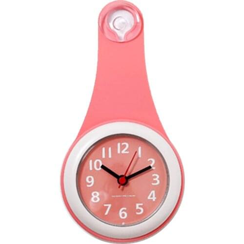 Bathroom Hanging Clock Wall Clock with Silicone Sucker Hooks Waterproof Silent Movement Clock for Shower Kitchen Living Room