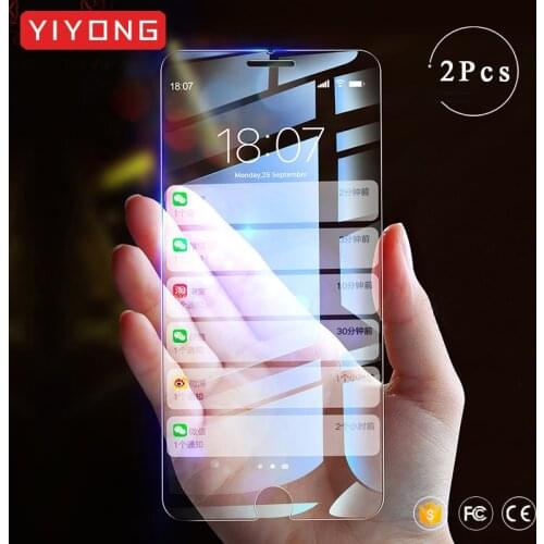 YIYONG Tempered Glass For iPhone 6 6s 7 8 Plus SE 2 HD Transparent Anti Blue Light Screen Protector For iPhone X XR XS Max Glass