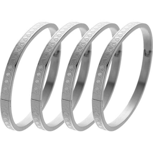 Heart Charm Bracelets & Bangles Gold Color Silver Color Bracelets For Women Bangle