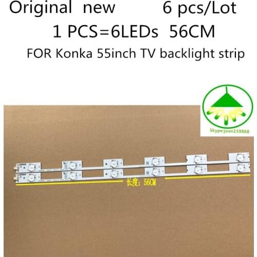 100%NEW-original 6PCS/Lot FOR Konka 55inch TV LED55K35A LED55M2600B 35020474 72000820YT LCD backlight bar 6 light 56cm