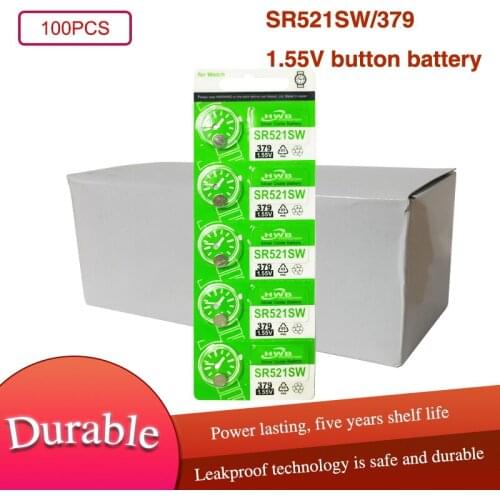 100PCS Original Maxell 379 SR521SW AG0 D379 SR63 V379 1.55V Silver oxide Button Coin Cell Batteries For watch toy MADE IN JAPAN
