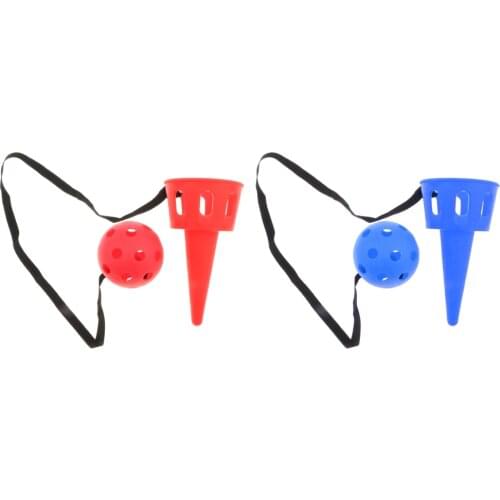 2 Set Scoop Ball Toy Scoop Toss Set, Classic Game for Kids & Adults, Throw and Catch Outdoor Game - Blue & Red