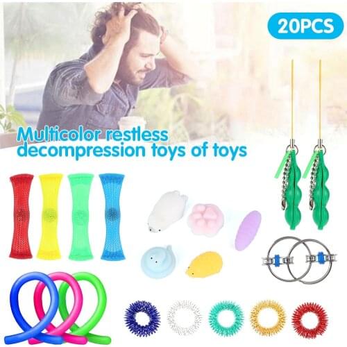 20pcs Relief Stress Toy Suit Fidget Sensory Toys Autism ADHD SEN Stress Relief Special Need decompression Toys