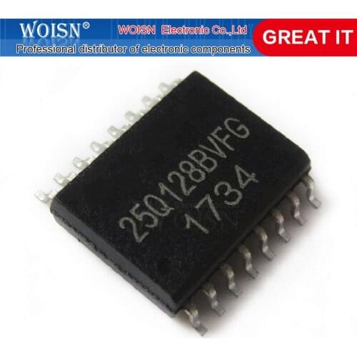 5pcs/lot W25Q128BVFG 25Q128BVFG 25Q128 SOP-16 128M X 1 SPI BUS SERIAL EEPROM In Stock