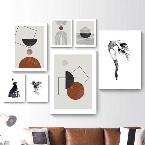 Geometry Abstract Poster Canvas Painting Wall Art Picture Black and White Figure Home Decor Poster and Print Living Room Design