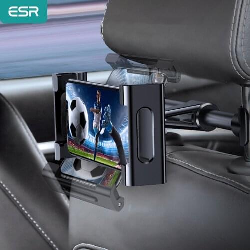 ESR Car Tablet Phone Holder Ajustable iPad Stand Car Back Seat Holder For Headrest 360 Rotation Car-mounted Holder for iPad