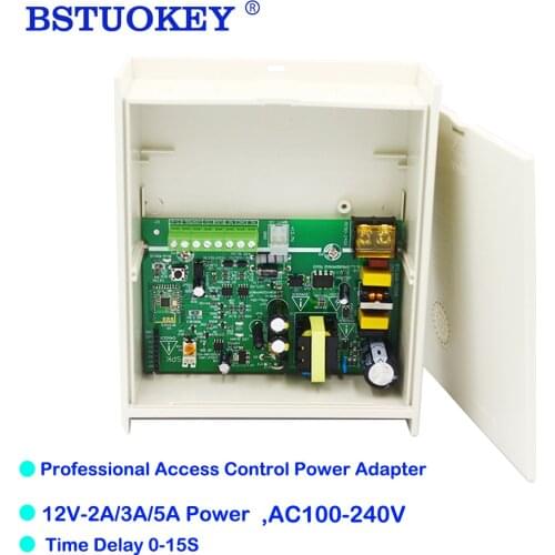 Access Control Power Adapter DC 12V 5A Door System Switch AC 100~240V Time Delay Electric Gate Lock Power Supply