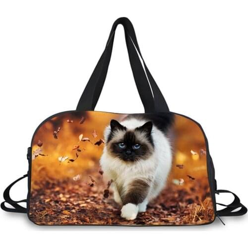 AnyFocus brand handbag Men women bags, Pet cat print bag luggage high quality shoulder bag fashion cool Travel bag
