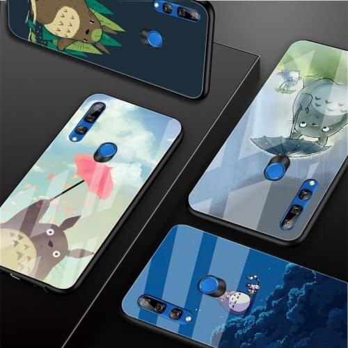 My Neighbor Totoro Tempered Glass Phone Case For Huawei honor 8X 9 10i 20i 20Lite 20Pro 30 Pro Cover Shell