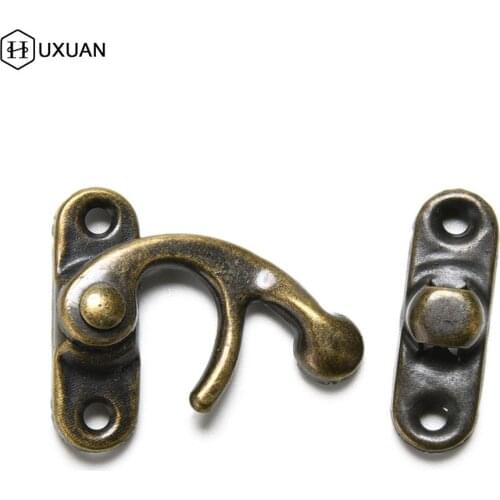 12pcd Antique Metal Lock Mini Decorative Hasps Hook For Gift Wooden Jewelry Box Padlock With Screws Box Hardware Home Decor
