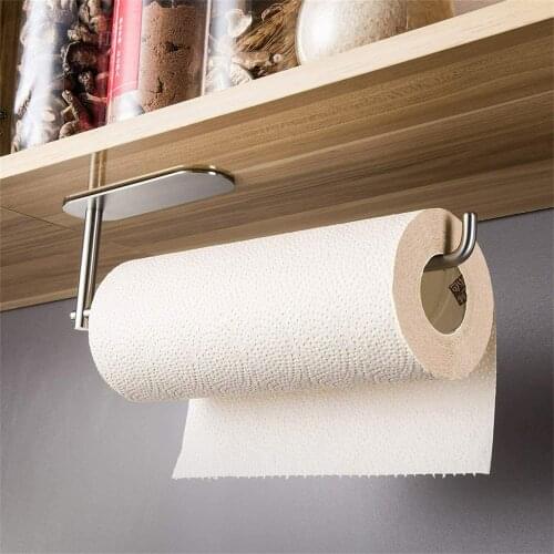 Free Kitchen Roll Paper Accessory Wall Mount Toilet Paper Holder Stainless Steel Bathroom tissue towel accessories rack holders