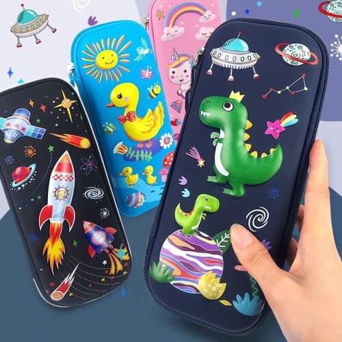 3D EVA pencil case cute Stationery box cartoon animals Pencil box for children pen case big pen bag gift School supplies storage