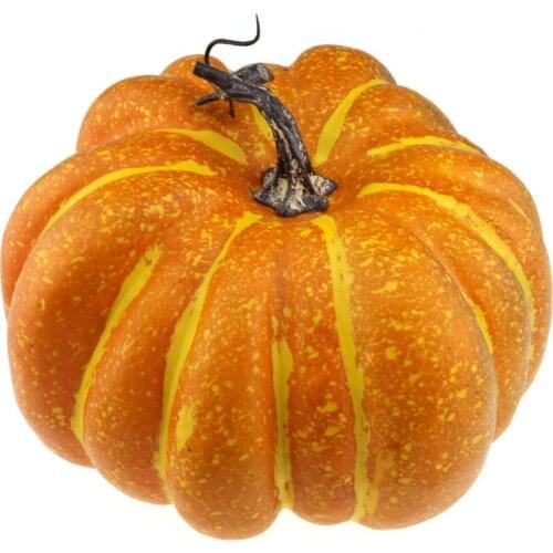 Gresorth 20 cm Fake Flat Pumpkin Lifelike Handle Artificial Food Halloween Christmas Decoration