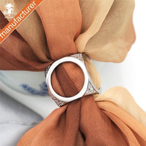 Jackstraw new pure copper zircon scarf scarves buckle Square chain scarves buckle silk luxury