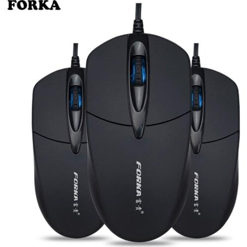 FORKA Silent Click USB Wired Computer Ergonomic Mouse Mute PC Computer Game Mouse Mice for PC Laptop Notebook Office Accessary