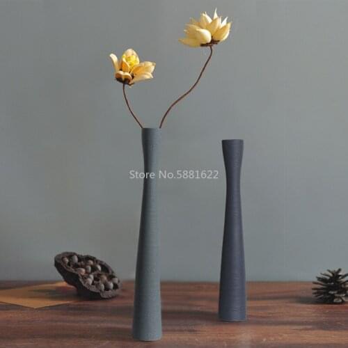 Creative Ceramic Long Section Vase Dried Flower Arrangement Container Home TV Tabletop Living Room Vase Decoration Birthday Gift