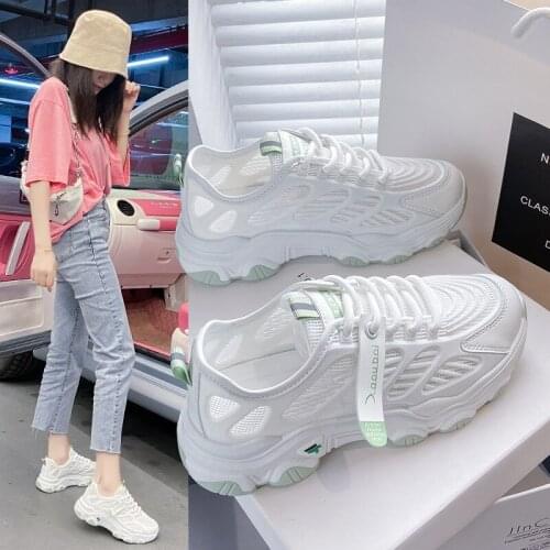 Ins tide womens shoes mesh sports shoes 2021 summer new breathable student running shoes non-slip casual shoes
