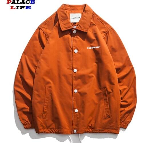 Hip Hop Mens Windbreaker Jacket Spring 2021 Casual Vintage Letter print Loose Track Large Size Jacket Coat Streetwear