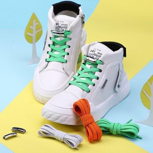 Magnetic elastic laces child shoe laces no tie kids elastic shoelaces quick lazy rubber laces for sneakers 15 color length 100cm