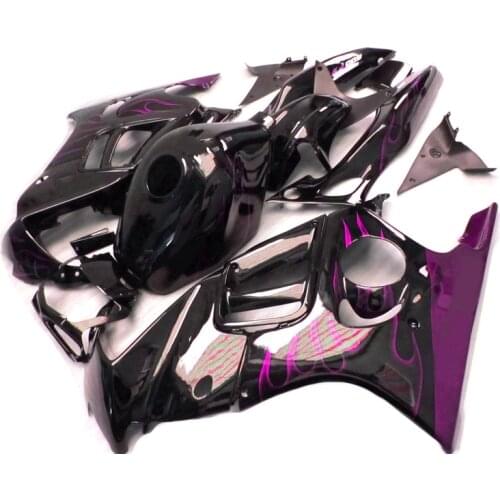 Motorcycle Purple Flames Black Bodyworks Fairing kits for Honda CBR600 F3 1997 1998 street fairing set cbr600 f3 97 98 VB08
