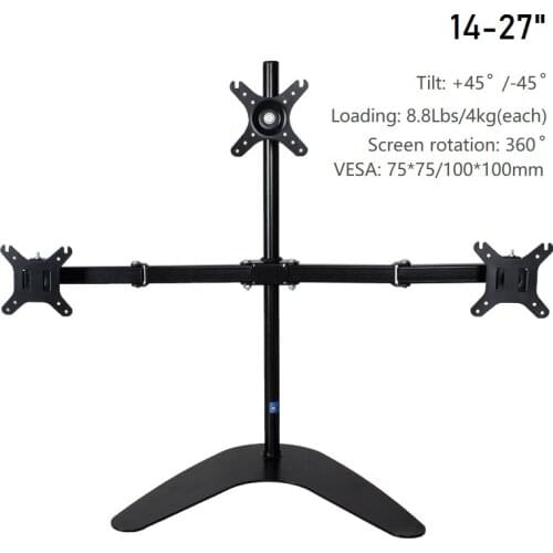 14-27 inches Desk Monitor Mount Display Stand Riser Computer Arm Support Bracket Holder 3 Screen XT75