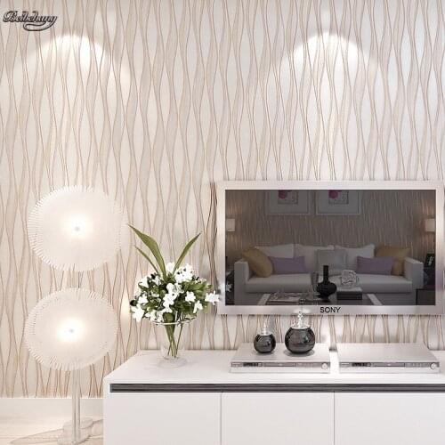 Beibehang Stereoscopic 3D timbul wallpaper kamar tidur ruang tamu yang nyaman garis-garis bergelombang latar belakang non-woven